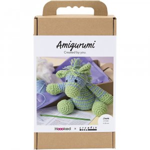 Kit DIY amigurumi zèbre bleu clair et vert clair - 1 paquet. Kit DIY amigurumi zèbre bleu clair et vert clair - 1 paquet.