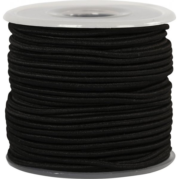 Cordon lastique 2 mm - noir - 25 m