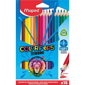 Coffret crayons de couleur - Maped - Color'Peps Strong lot de 18 Coffret crayons de couleur - Maped - Color'Peps Strong lot de 18