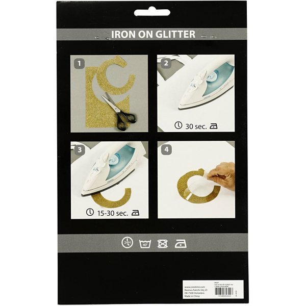 Tissu  repasser - argent - paillettes - A5