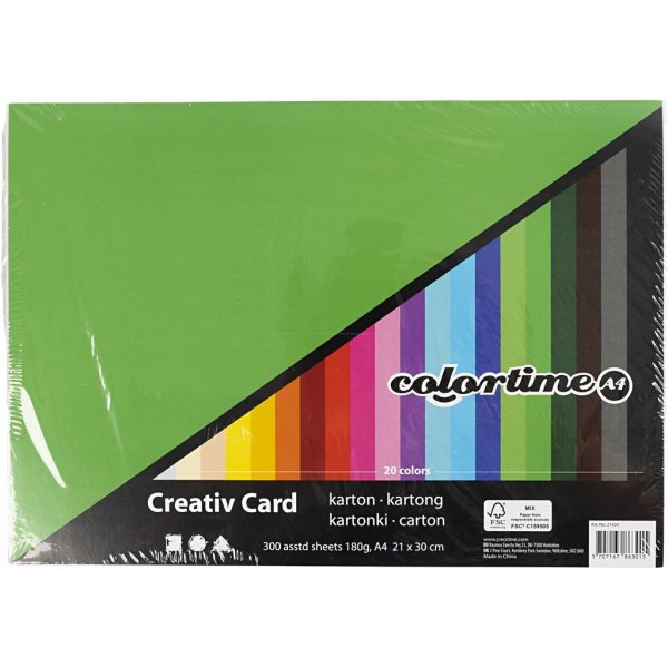 Carton cratif - couleurs mlanges - A4 - 300 pcs