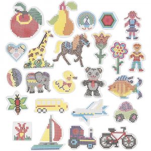 Carreaux de perles - Transparent - Géométrie, animaux, enfants, fleurs, transport - 7x7,5-14x16 cm - 24x10 pcs Carreaux de perles - Transparent - Géométrie, animaux, enfants, fleurs, transport - 7x7,5-14x16 cm - 24x10 pcs