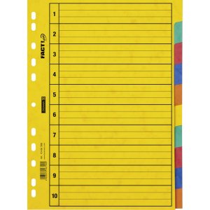 Registre pour classeur à anneaux II - carton dur A4 - 10 onglets Registre pour classeur à anneaux II - carton dur A4 - 10 onglets