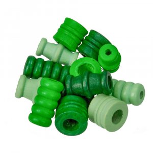 Perles en bois - mélange vert 28 pcs. mélange de couleurs et de formes Perles en bois - mélange vert 28 pcs. mélange de couleurs et de formes