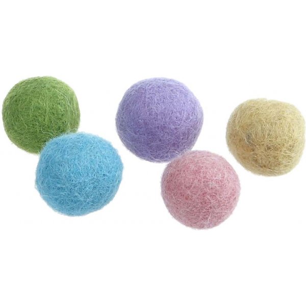 Perles de laine - couleurs pastel - 64 pcs