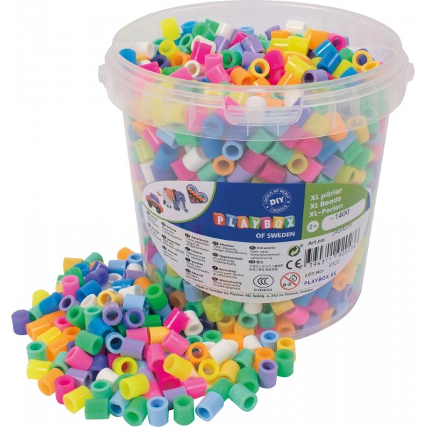Perles de pipe XL - pastel & néon - 1400 pcs