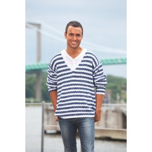 Patron tricot - Pull col V rayé Patron tricot - Pull col V rayé