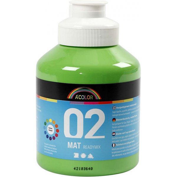 Peinture scolaire - Acrylique - vert clair - mate - 500 ml