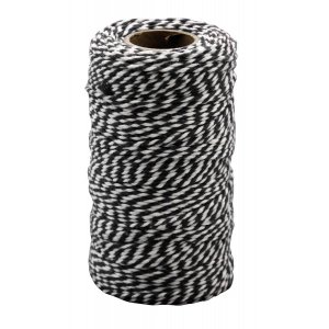 Cordon en coton 100 mx 2 mm, noir Cordon en coton 100 mx 2 mm, noir