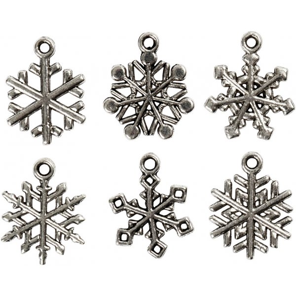 Charms - flocons de neige - argent antique - 18 pcs