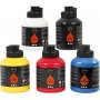 Pigment Art School - couleurs primaires - semi-brillant - 5 x 500 ml