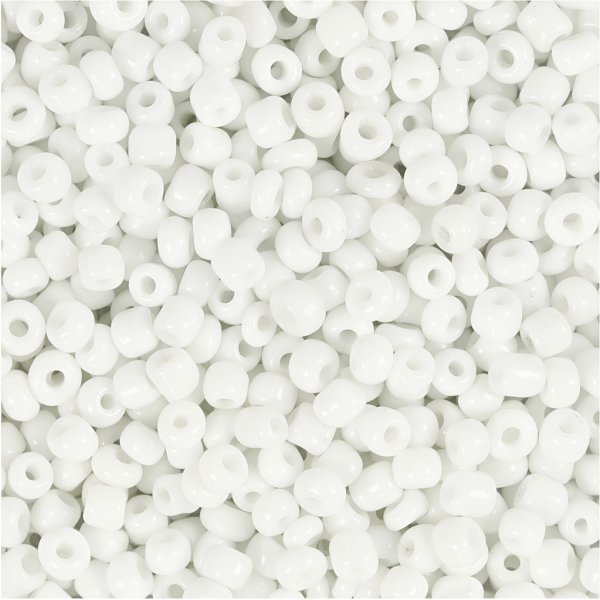 Perles de rocaille - blanches - 25 g Perles de rocaille - blanches - 25 g
