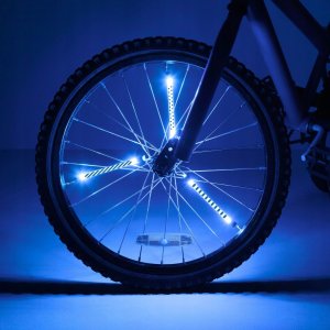Lot de 3 �clairages LED bleus pour rayons de v�lo - fonctionne sur piles