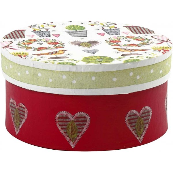 Boîtes rondes en papier mâché - 3 pcs Boîtes rondes en papier mâché - 3 pcs