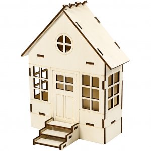Maison en bois - Pont langage 24cm Maison en bois - Pont langage 24cm