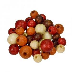 Perles en bois 8,10,12 mm - mélange marron 25 g taille mix Perles en bois 8,10,12 mm - mélange marron 25 g taille mix