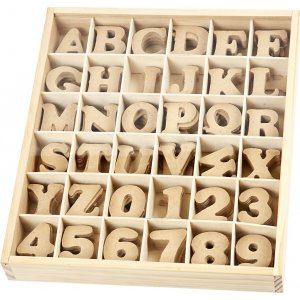 Lettres et chiffres en bois - 288 pcs Lettres et chiffres en bois - 288 pcs