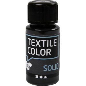 Peinture textile textile solide - noir - couvrante - 50 ml Peinture textile textile solide - noir - couvrante - 50 ml