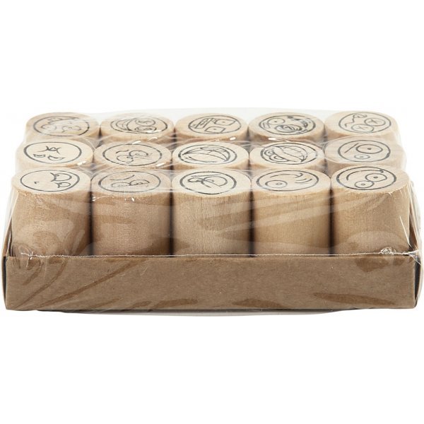 Set de tampons Deco Art - smiley - 15 pcs Set de tampons Deco Art - smiley - 15 pcs