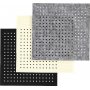 Feutrine troue - noir - gris - blanc cass - 3 x 4 feuilles