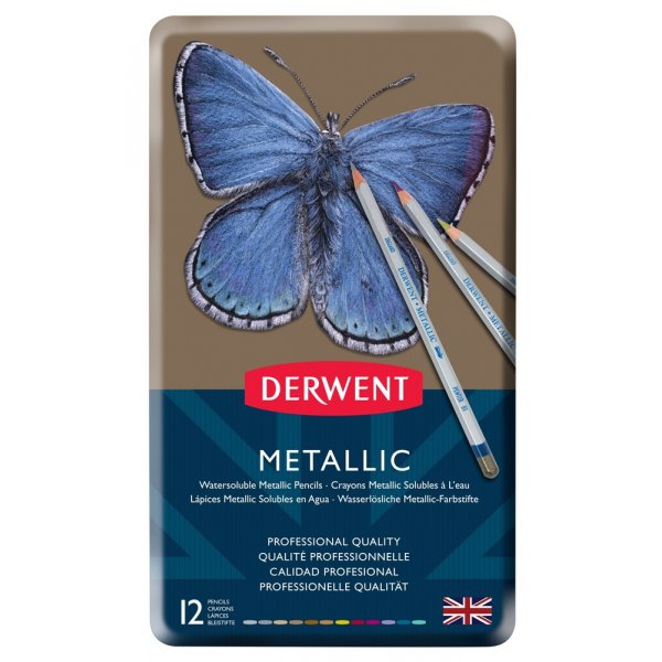 Crayons pastel Derwent (mtalliss) - 12 crayons