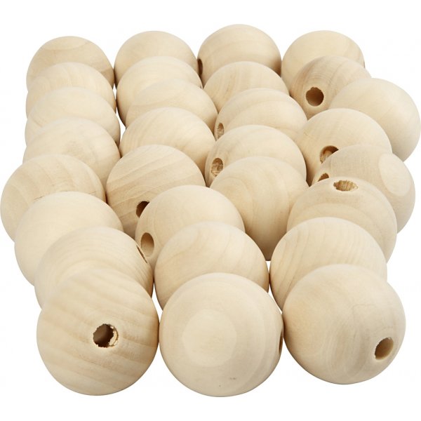 Perles en bois - 25 mm - 100 pcs Perles en bois - 25 mm - 100 pcs