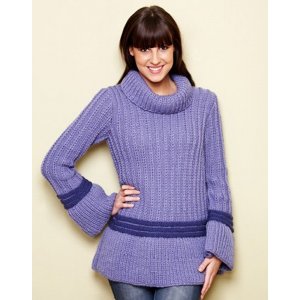 Patron tricot - Pull long avec grand polo Patron tricot - Pull long avec grand polo