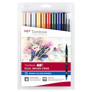 Lot de 10 feutres à double pointe Tombow ABT pour manga et shonen Lot de 10 feutres à double pointe Tombow ABT pour manga et shonen