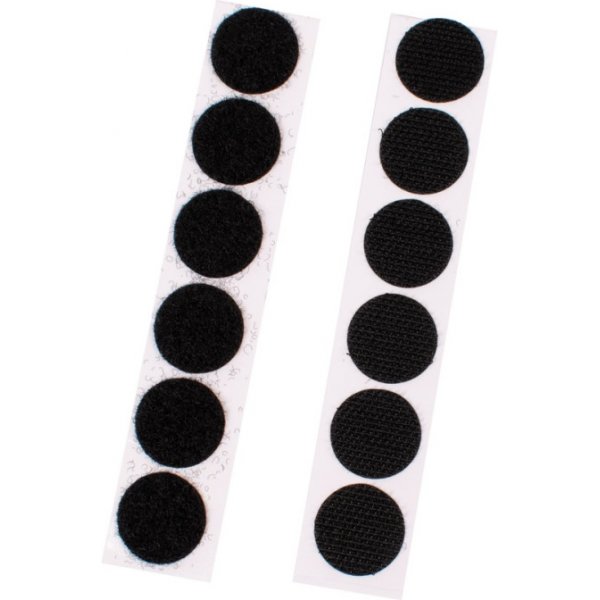 Velcro rond noir 20 mm 12 jeux autocollants