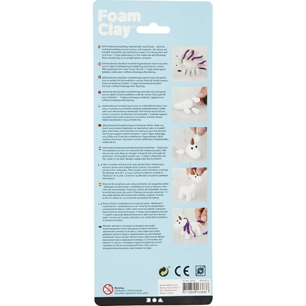 Foam Clay - rose - violet - blanc - paillettes, mtallises - 3 x 14 g