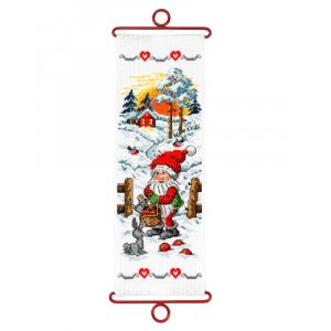 Kit de broderie Minivepa - Père Noël avec lièvre Kit de broderie Minivepa - Père Noël avec lièvre