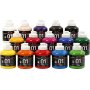Peinture scolaire - Acrylique - couleurs mlanges - brillante - 15 x 500 ml