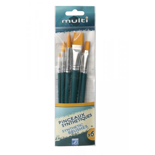 Set de Pinceaux Synthtiques "Hobby Multi" L&B - 6 Pinceaux