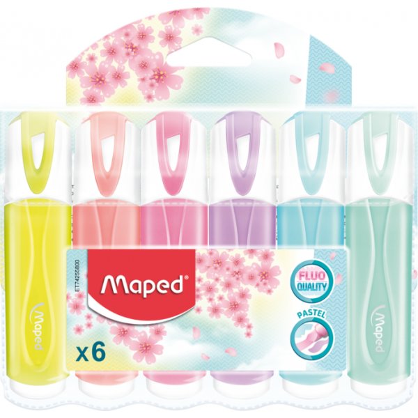 Surligneur - Maped - Fluo Pep'S Classic couleurs pastel pack de 6