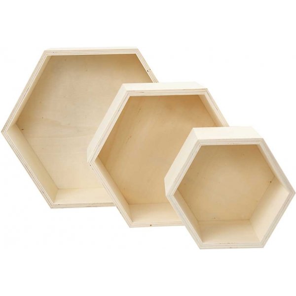 Botes de rangement - hexagonales - 3 pcs