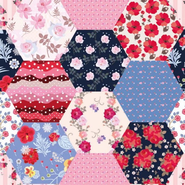 Tricot  motifs 150 cm - Patchwork grand-mre