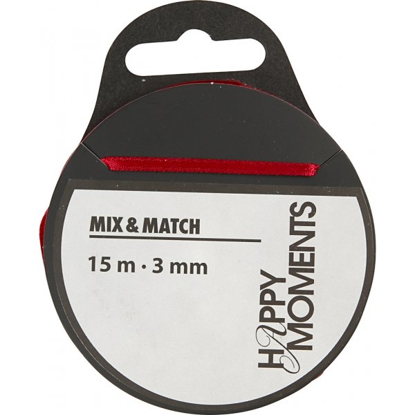 Ruban satin - bordeaux - B3 mm - 15 m Ruban satin - bordeaux - B3 mm - 15 m