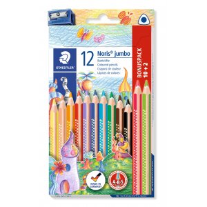Crayons de couleur Noris Jumbo - 10+2 crayons Crayons de couleur Noris Jumbo - 10+2 crayons