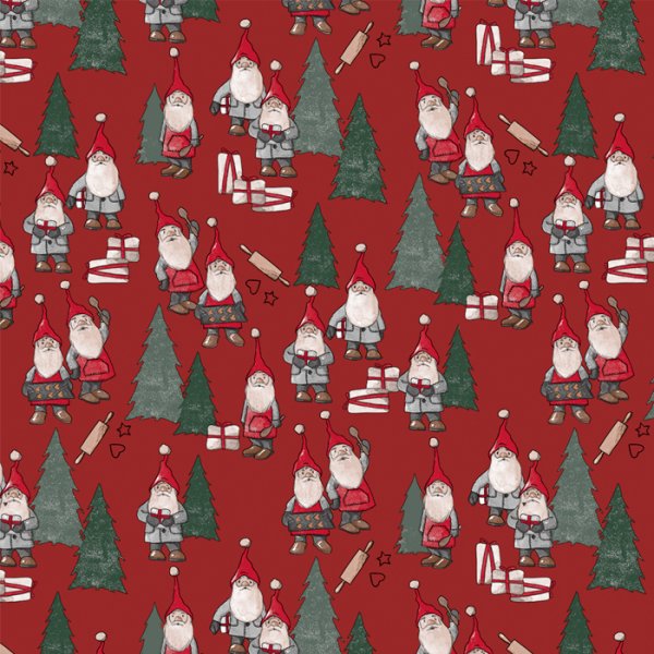 Toile cire PVC Pres Nol - Mv Rouge