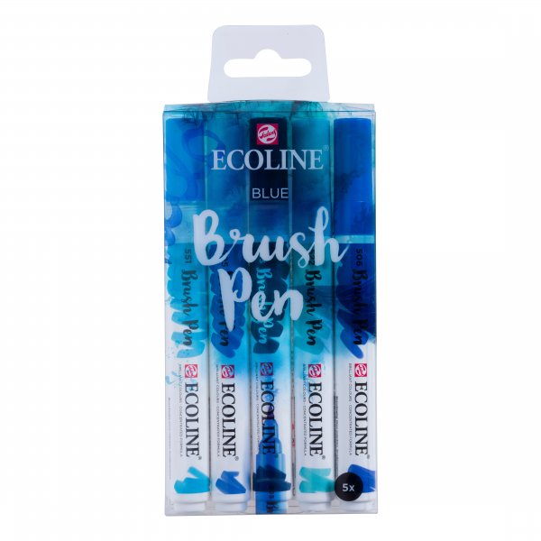 Ecoline Brush Pen, paquet de 5 - Bleu