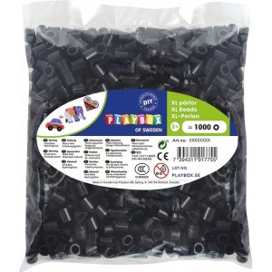 Perles de pipe XL 1000 pcs noires Perles de pipe XL 1000 pcs noires