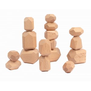 Pierres en bois 16 pcs - Couleur naturelle Pierres en bois 16 pcs - Couleur naturelle