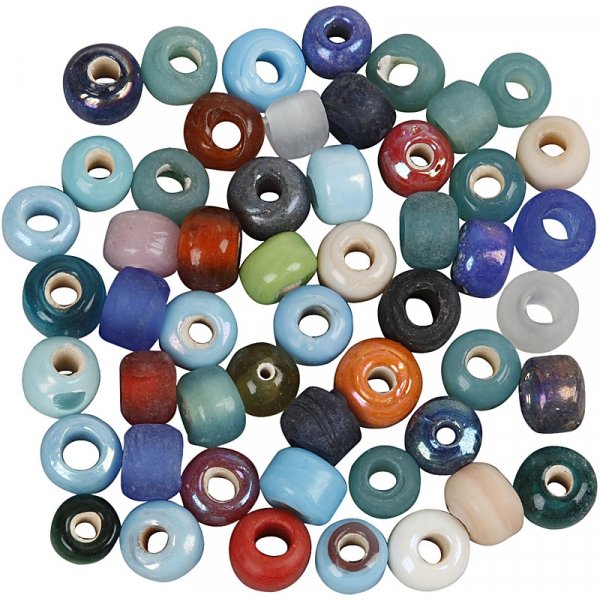 Mlange de perles de verre - rondes - couleurs mlanges - 500 g