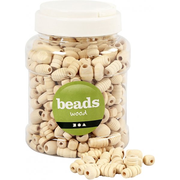 Perles en bois - 5-28 mm - 400 ml