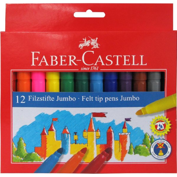 Stylos fibre Jumbo - 12 couleurs