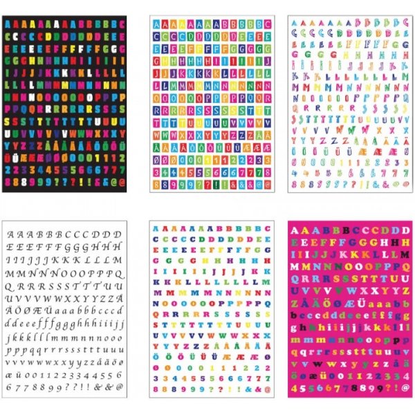 Autocollants lettres 6 feuilles Autocollants lettres 6 feuilles