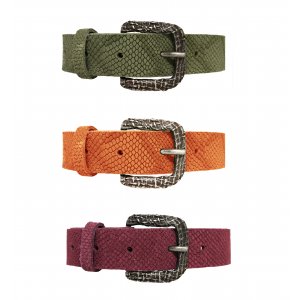 Ceinture pour femme en cuir de vachette � motif croco