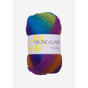 Fil Viking Nordlys 100g - Bleu/violet/orange (938) Fil Viking Nordlys 100g - Bleu/violet/orange (938)