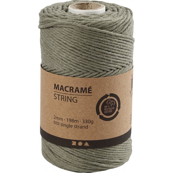 Fil macramé - vert mousse - Ø2 mm - 198 m Fil macramé - vert mousse - Ø2 mm - 198 m
