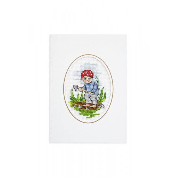 Cartes de kit de broderie - Aides dans le jardin 3-pack